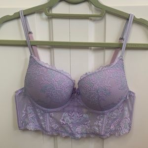 Maidenform Lavender Bustier Corset Push Up Padded